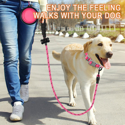 Dog Leashes for Large Dogs Heavy Duty Dog Leash 4/5/6 FT with Comfortable Padded Handle and Highly Reflective Threads for Medium Large Dogs Walking Training Running (5Ft-1/2'',Pink)