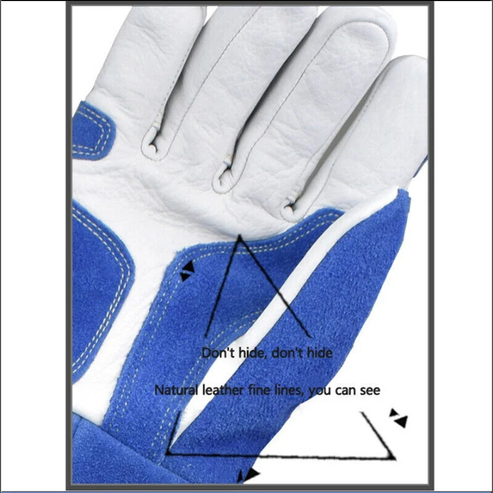 Leather Animal Handling Training Pet Gloves Rescuing Anti-Bite Grooming Dog Cat Snak Gloves Gardening Work Gloves Long Sleeves