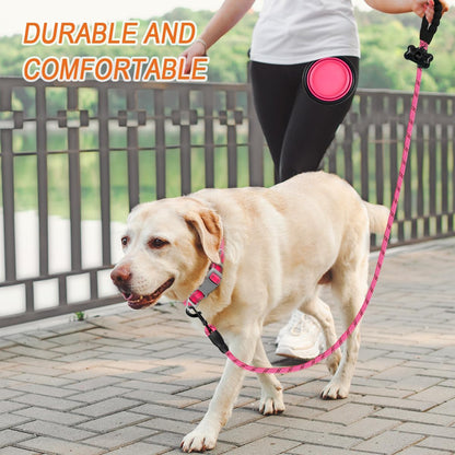 Dog Leashes for Large Dogs Heavy Duty Dog Leash 4/5/6 FT with Comfortable Padded Handle and Highly Reflective Threads for Medium Large Dogs Walking Training Running (5Ft-1/2'',Pink)
