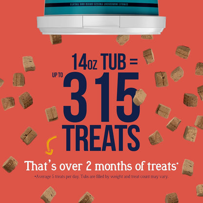 100% Beef Liver Dog Treats, 14 Oz Tub, ~315 Pieces, Freeze Dried Raw, Single Ingredient, 50% Protein Training Treats or Meal Topper, Grain Free, Gluten Free